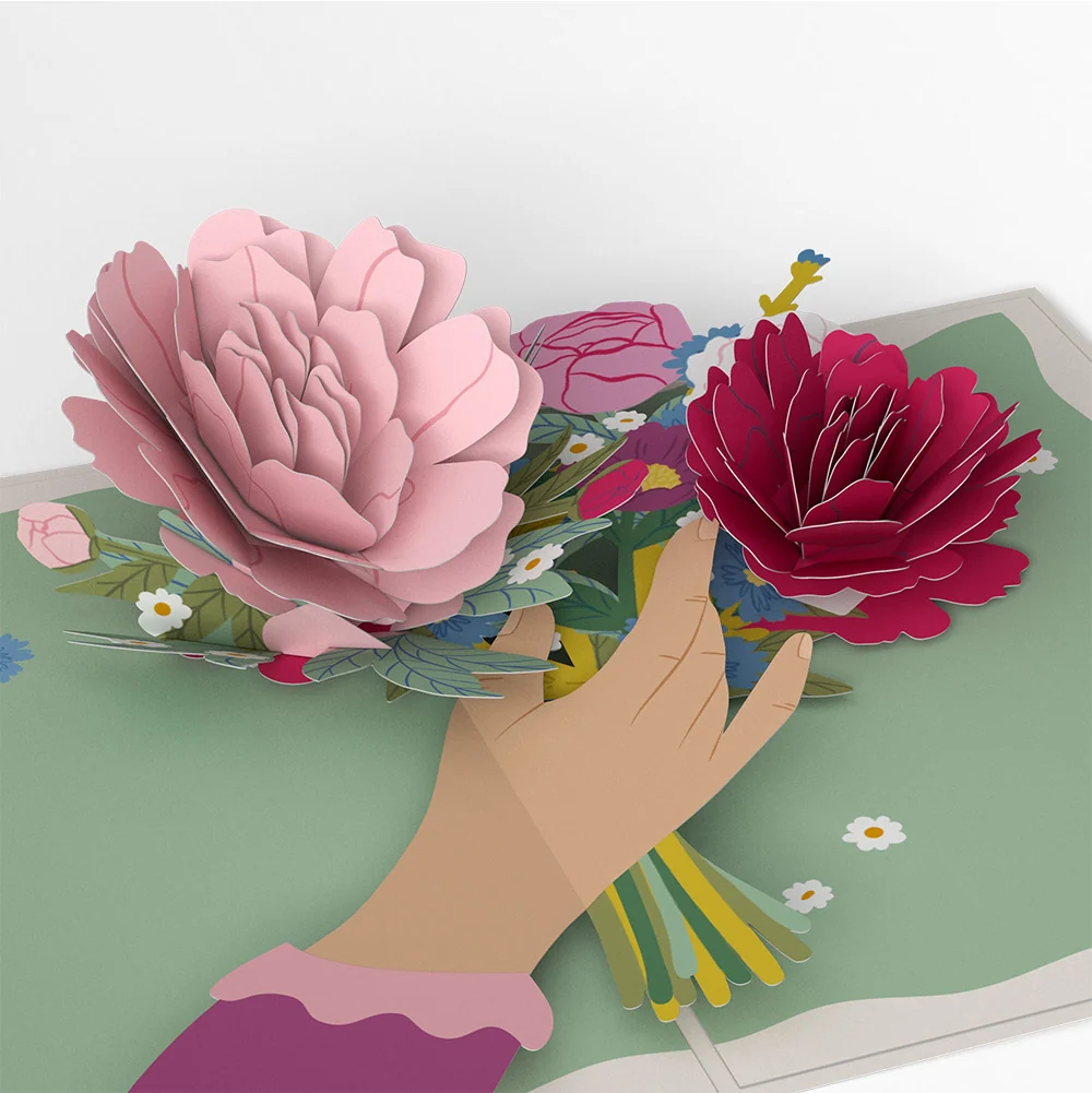Lovepop Charming Flower Bunch Mother’s Day Pop-Up Card and Sentiment Set for Mom Cream - Image 3