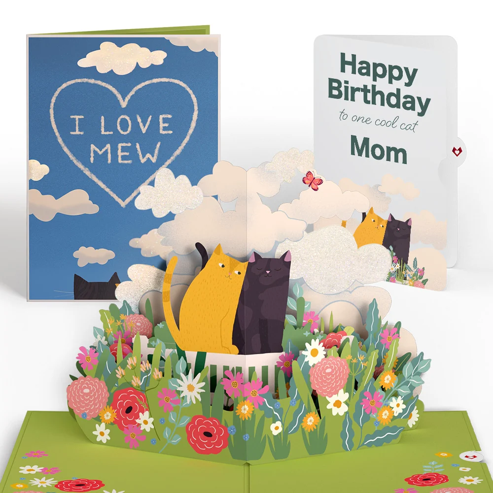 Lovepop I Love Mew Cats Birthday Pop-Up Card and Sentiment Set for Mom