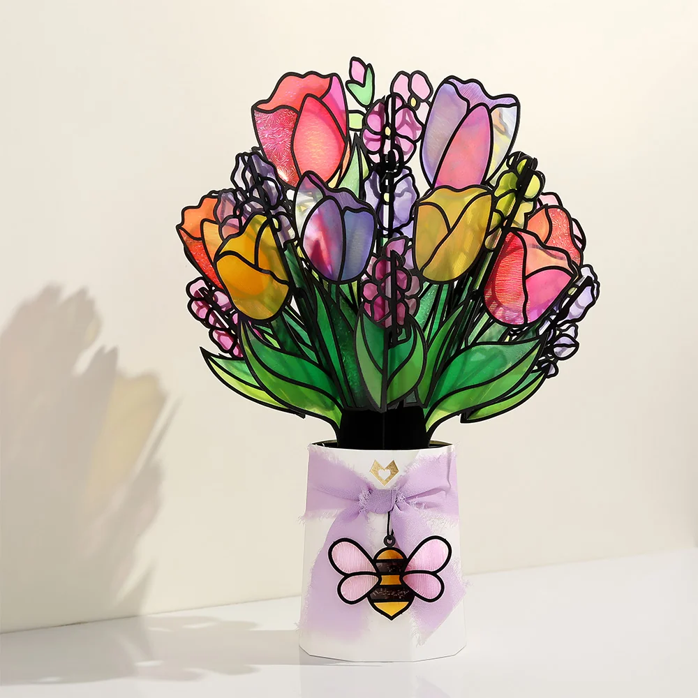 Lovepop Vibrant Tulip Suncatcher Bouquet Vase - Image 5