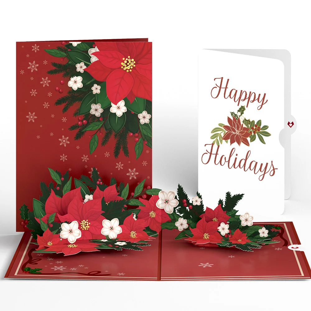Lovepop Poinsettia & Pine Holiday Pop-Up Card and Sentiment Set
