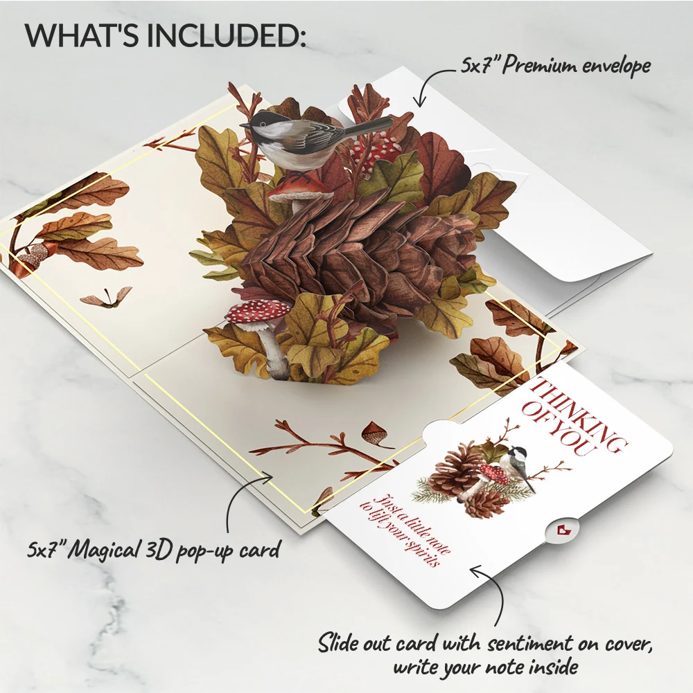 Lovepop Fall Forest Floor Thinking of You Pop-Up Card and Sentiment Set Cream - Image 2