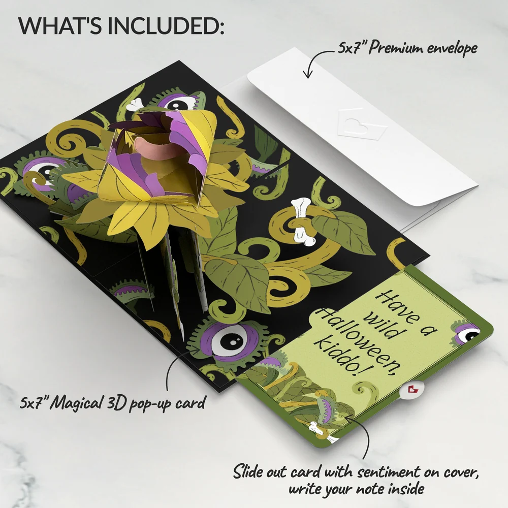 Lovepop Creepiest Greetings Halloween Venus Flytrap Pop-Up Card and Sentiment Set for Kid - Image 2
