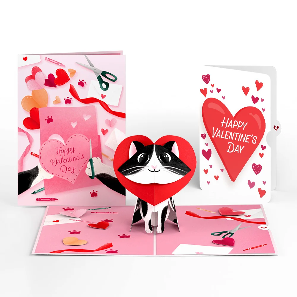 Lovepop Crafty Cat Valentine’s Day Surprise Pop-Up Card and Big Sweet Heart Sentiment Set