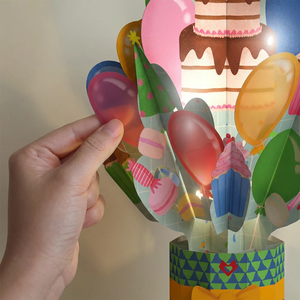 Lovepop Too Many Candles Birthday Music and Lights Pop-Up Card & Bouquet Bundle - Image 6