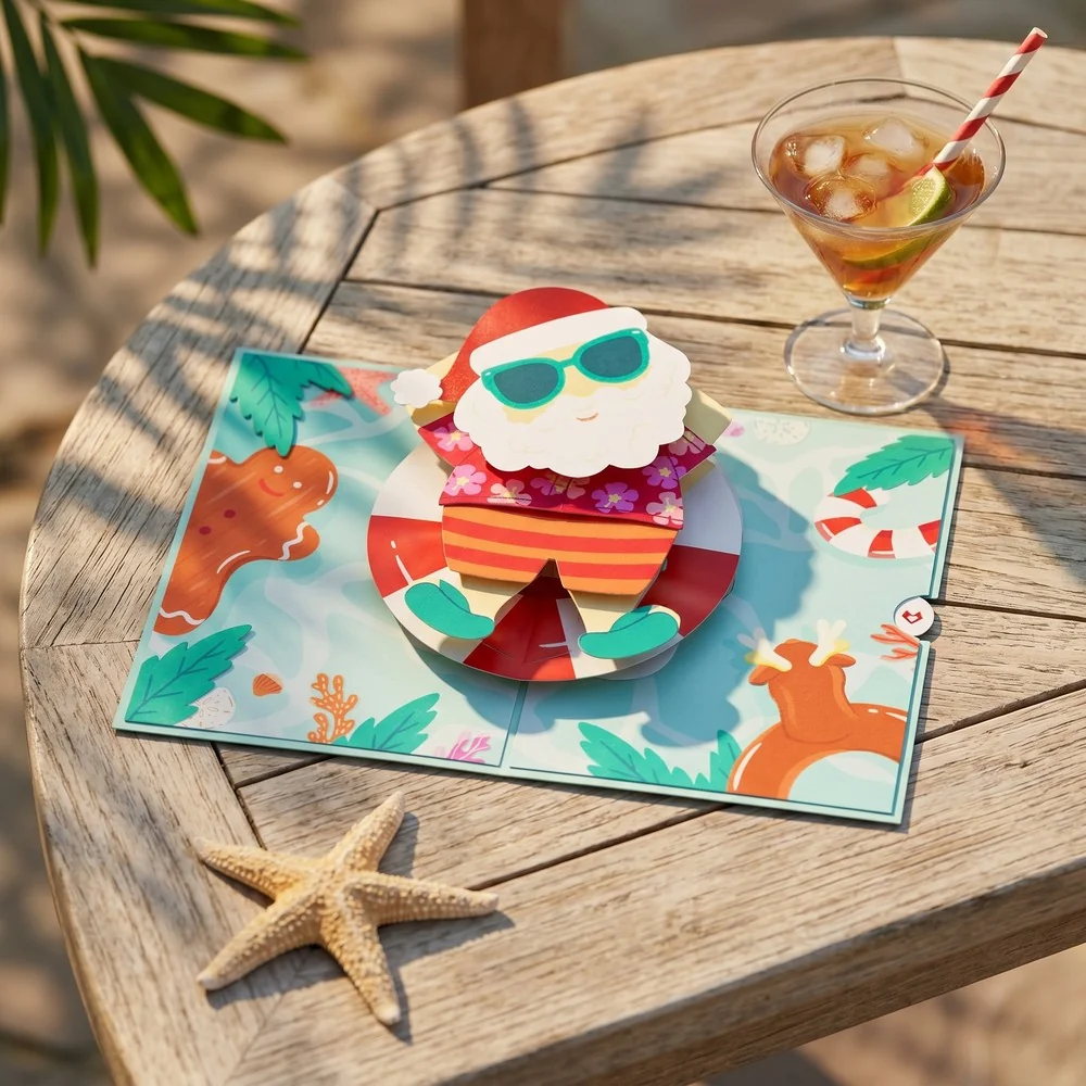 Lovepop Warm Wishes Seaside Santa Pop-Up Card - Image 2