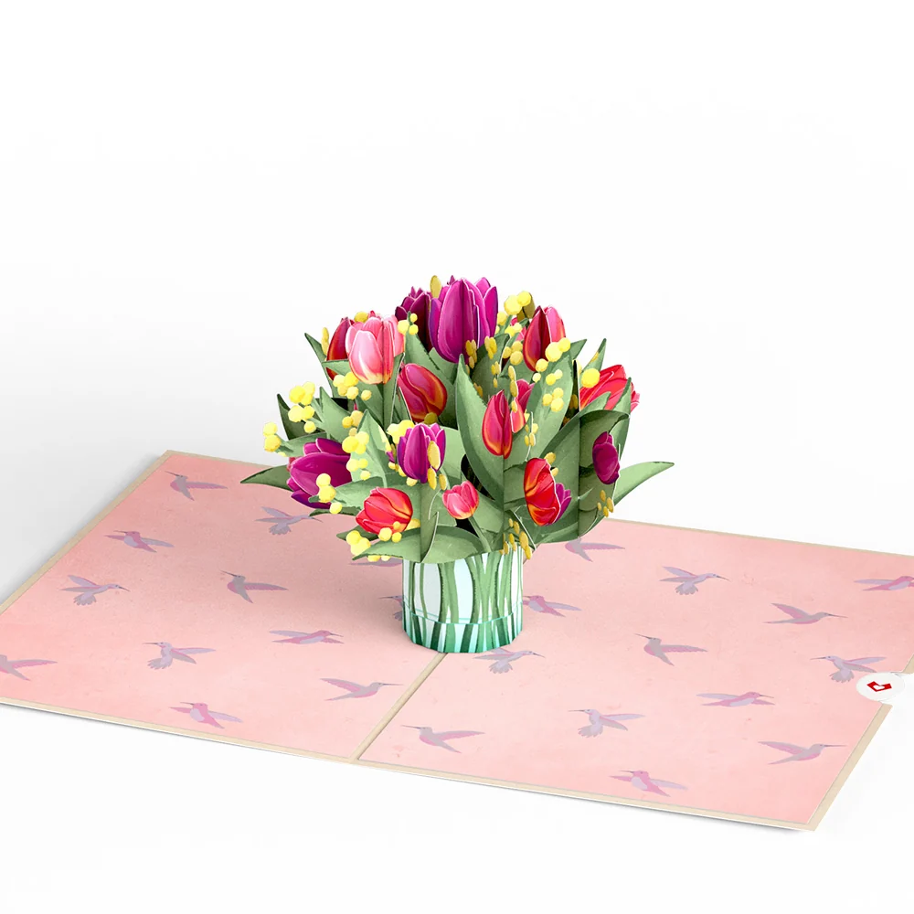 Lovepop Cheerful Tulips Pop-Up Card Vase - Image 3