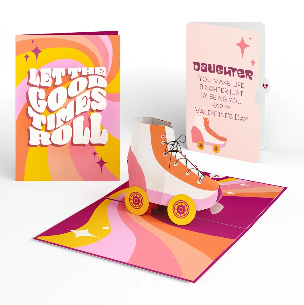Lovepop Let the Good Times Roll Roller Skate Valentine Pop-Up Card and Sentiment Set for Daughter