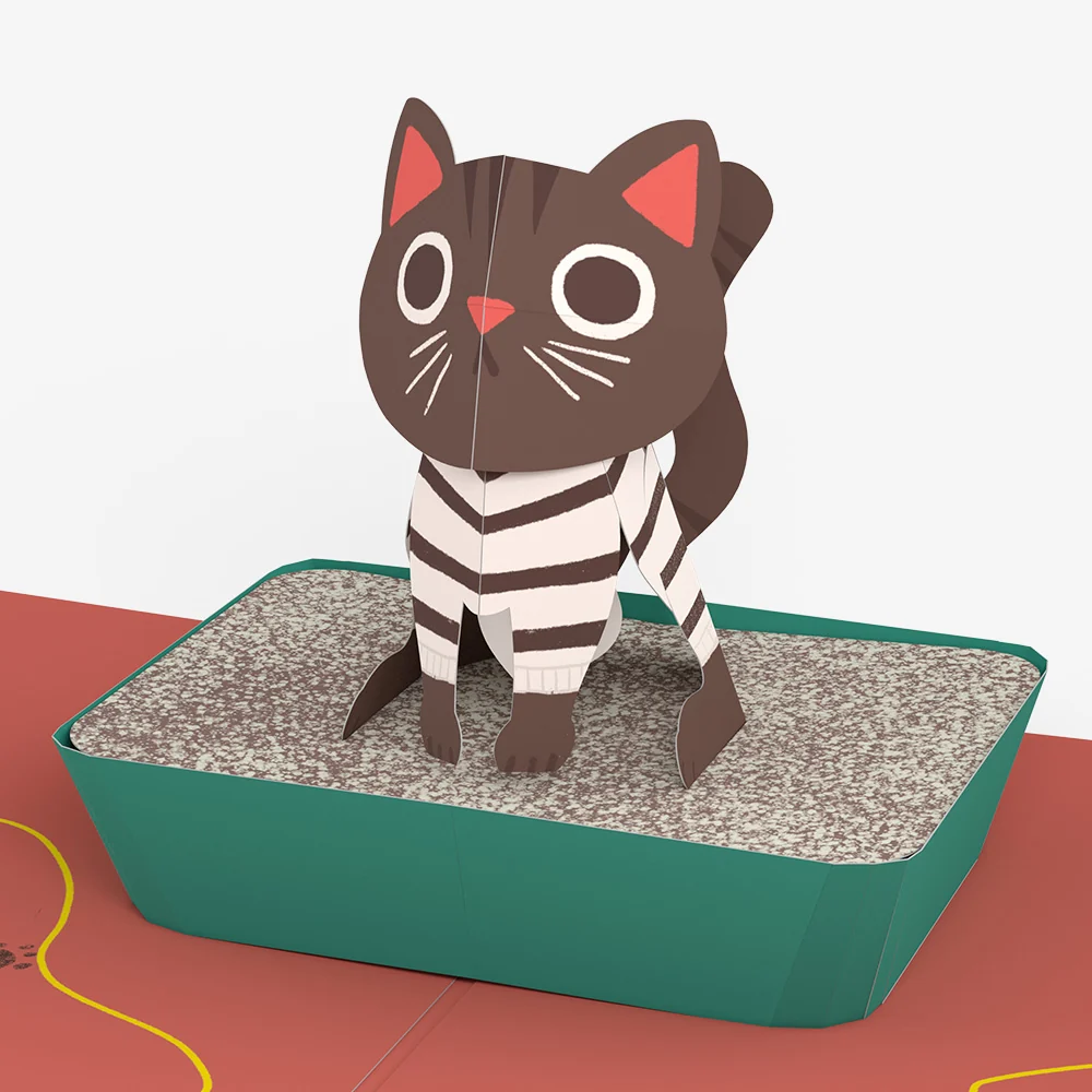 Lovepop Mischievous Cat Thank You Pop-Up Card and Sentiment Set - Image 3