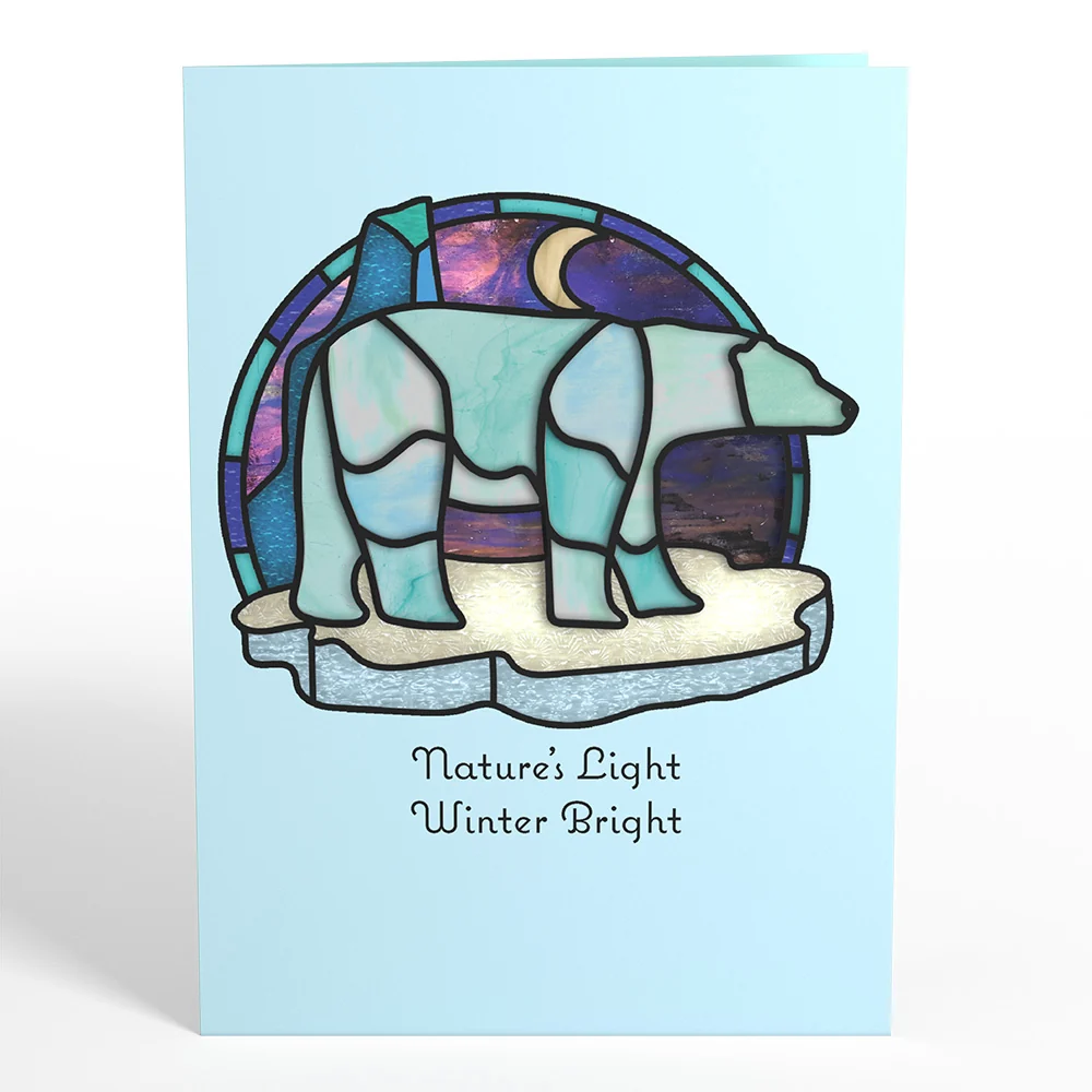 Lovepop Nature's Light Polar Bear Suncatcher Card - Image 5
