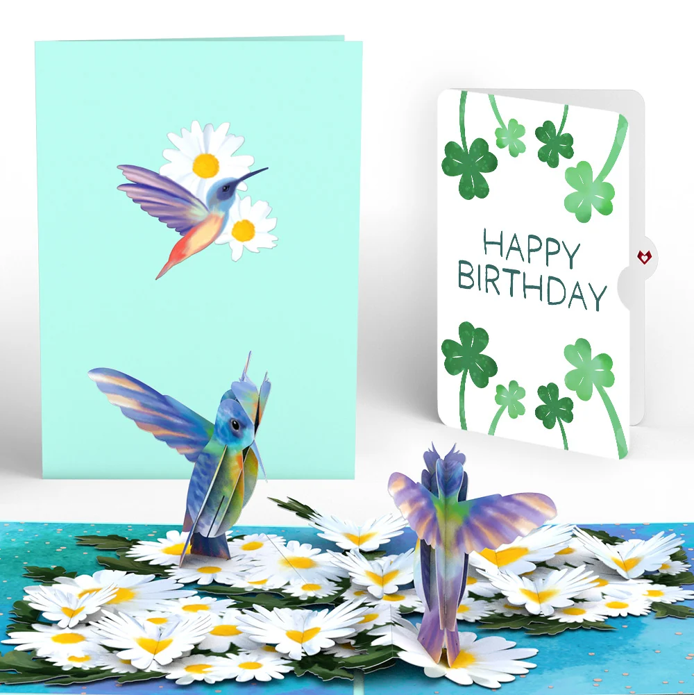 Lovepop Daisy Patch Hummingbirds Birthday Pop-Up Card and Sentiment Set