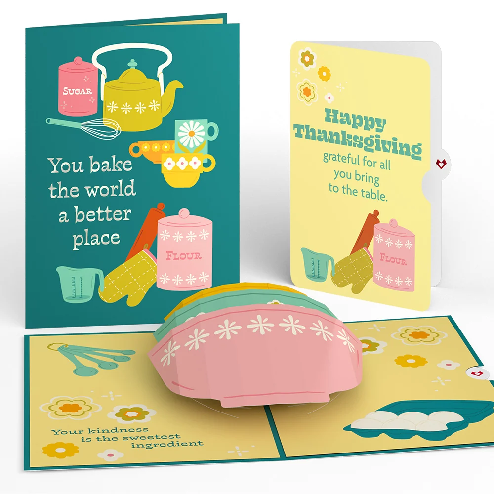 Lovepop You Bake the World a Better Place Thanksgiving Pop-Up Card and Sentiment Set Bowl