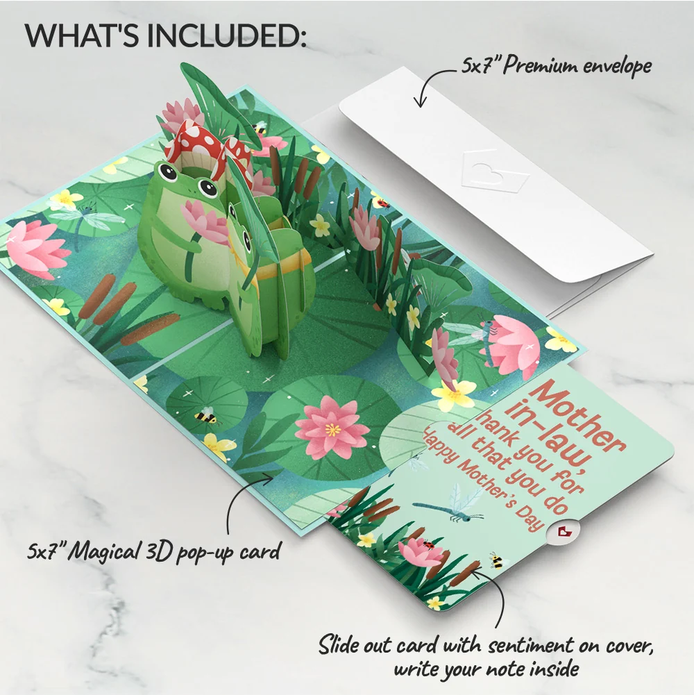 Lovepop Time Well Spent Frogs Mother’s Day Pop-Up Card and Sentiment Set for Mother-in-Law - Image 2