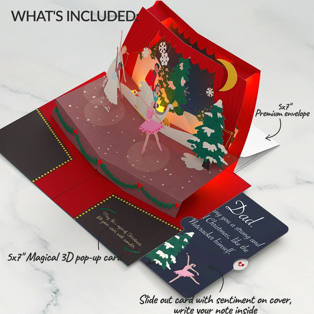 Lovepop The Nutcracker Christmas Magic Music and Lights Pop-Up Card and Sentiment Set for Dad - Image 2