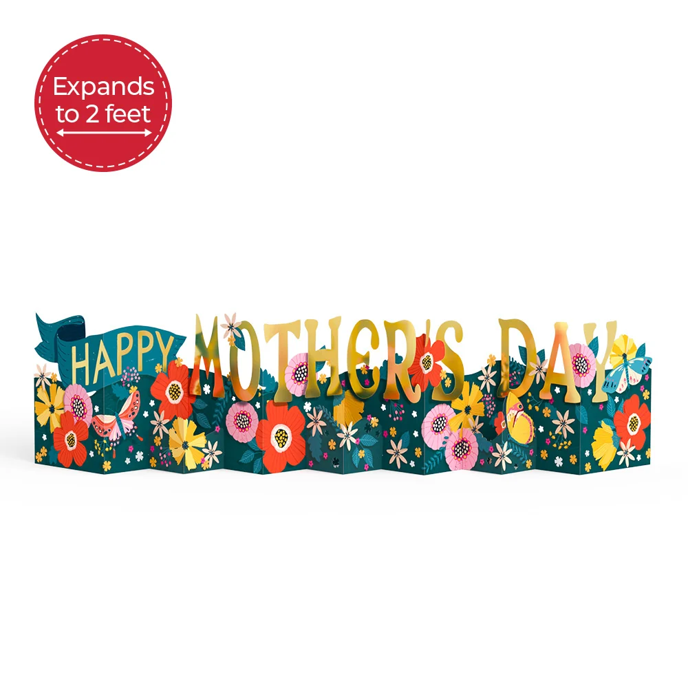 Lovepop Vibrant Blooms Mother's Day Loooooong Card (Expands to 2 feet)