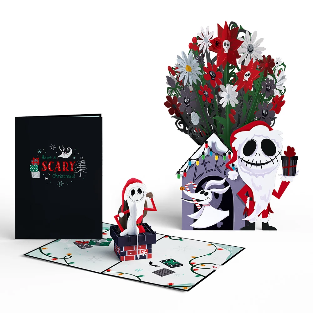 Lovepop Disney Tim Burton’s The Nightmare Before Christmas Santa Jack Pop-Up Card & Flower Buds Bouquet Bundle