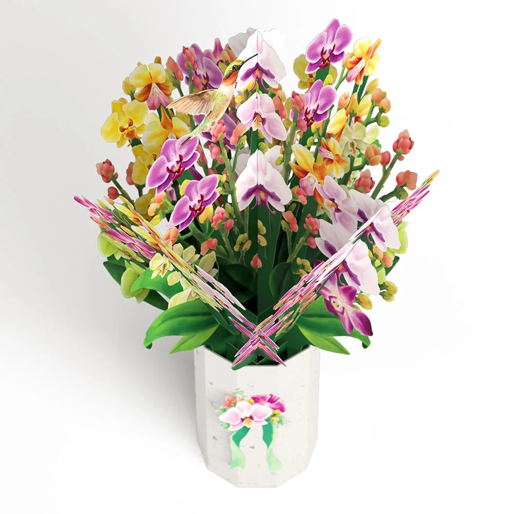 Lovepop Watercolor Orchid Pop-Up Card & Bouquet Bundle - Image 4