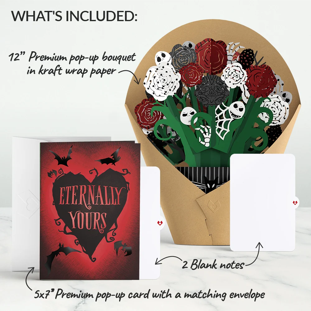 Lovepop Disney Tim Burton’s The Nightmare Before Christmas Eternally Yours Pop-Up Card & Bouquet Bundle - Image 2