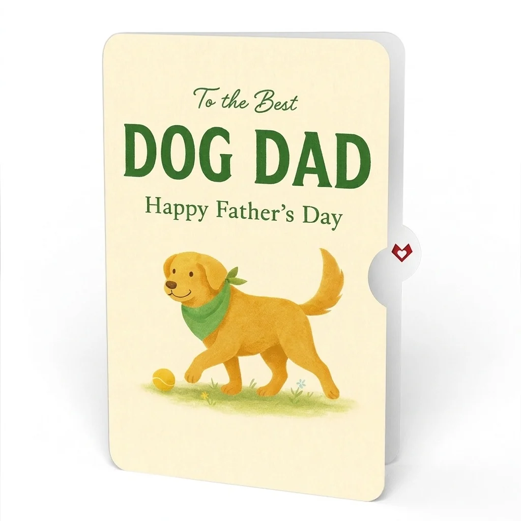 Lovepop Playful Golden Retriever Father's Day Pop-Up Card and Sentiment Set for Dad Cream - Image 4