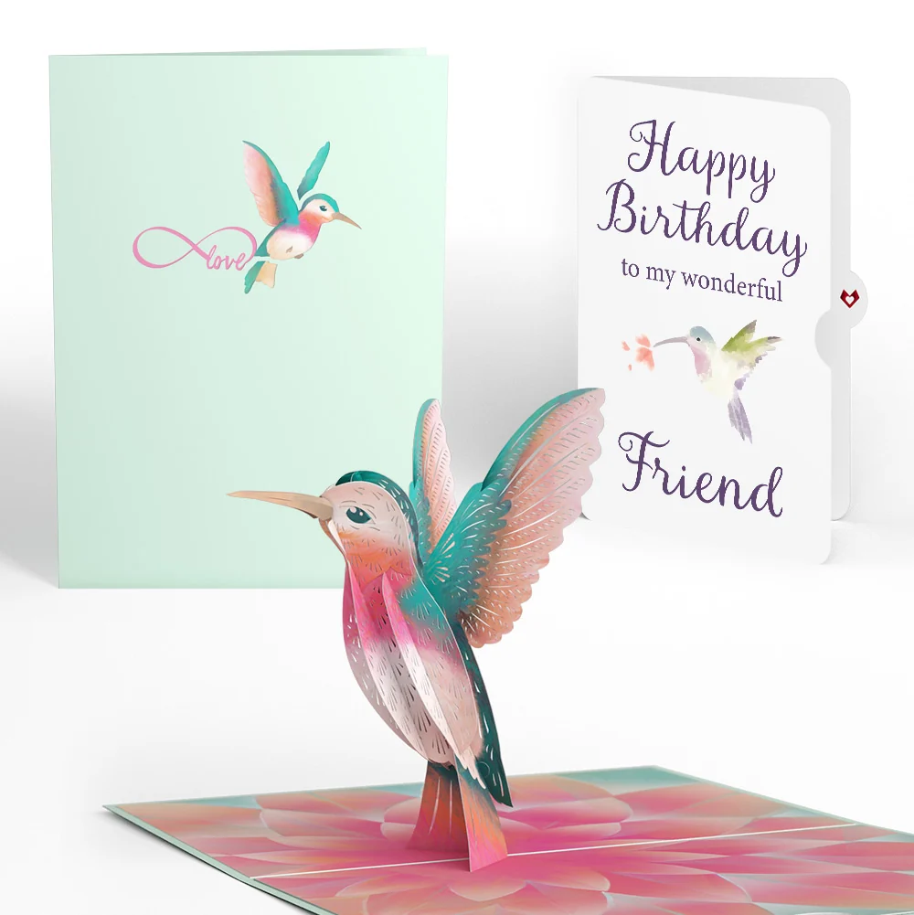 Lovepop Lovely Hummingbird Birthday Pop-Up Card and Sentiment Set for Friend
