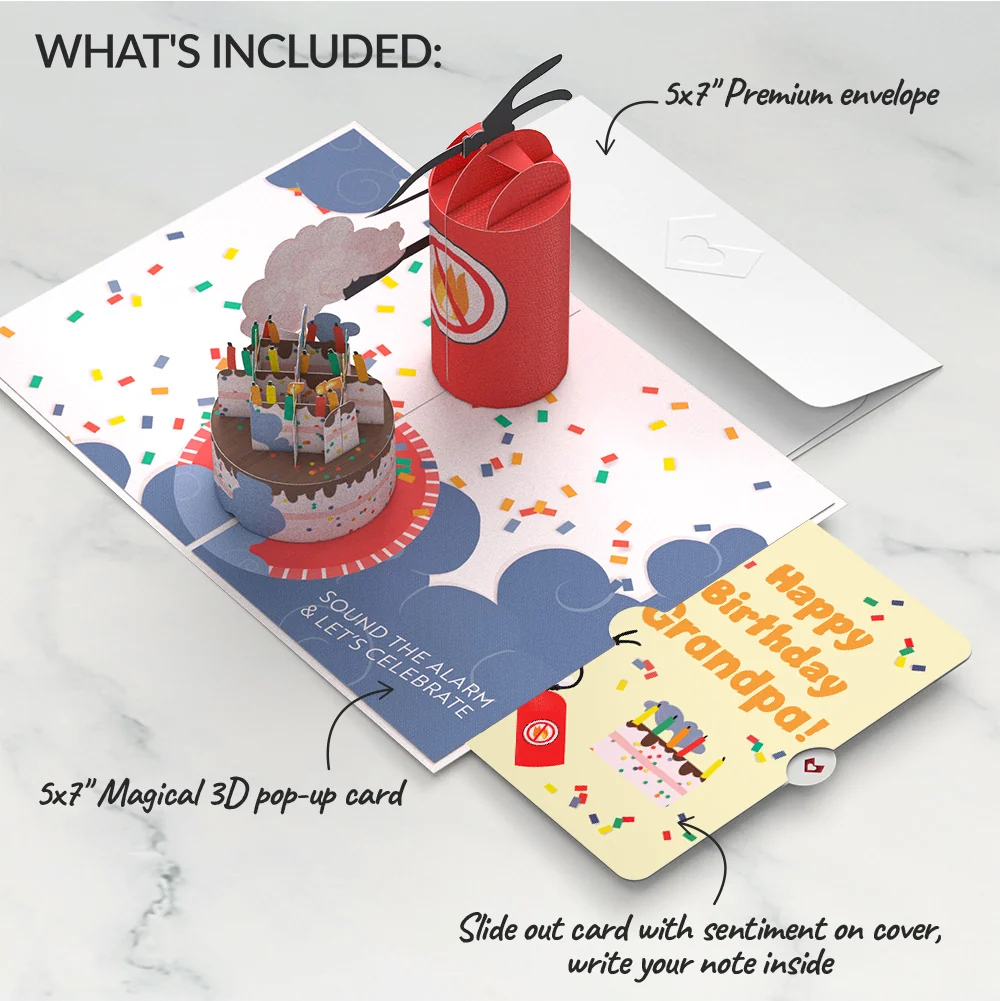 Lovepop Holy Smokes You're Old Birthday Pop-Up Card and Sentiment Set for Grandfather Candle - Image 2