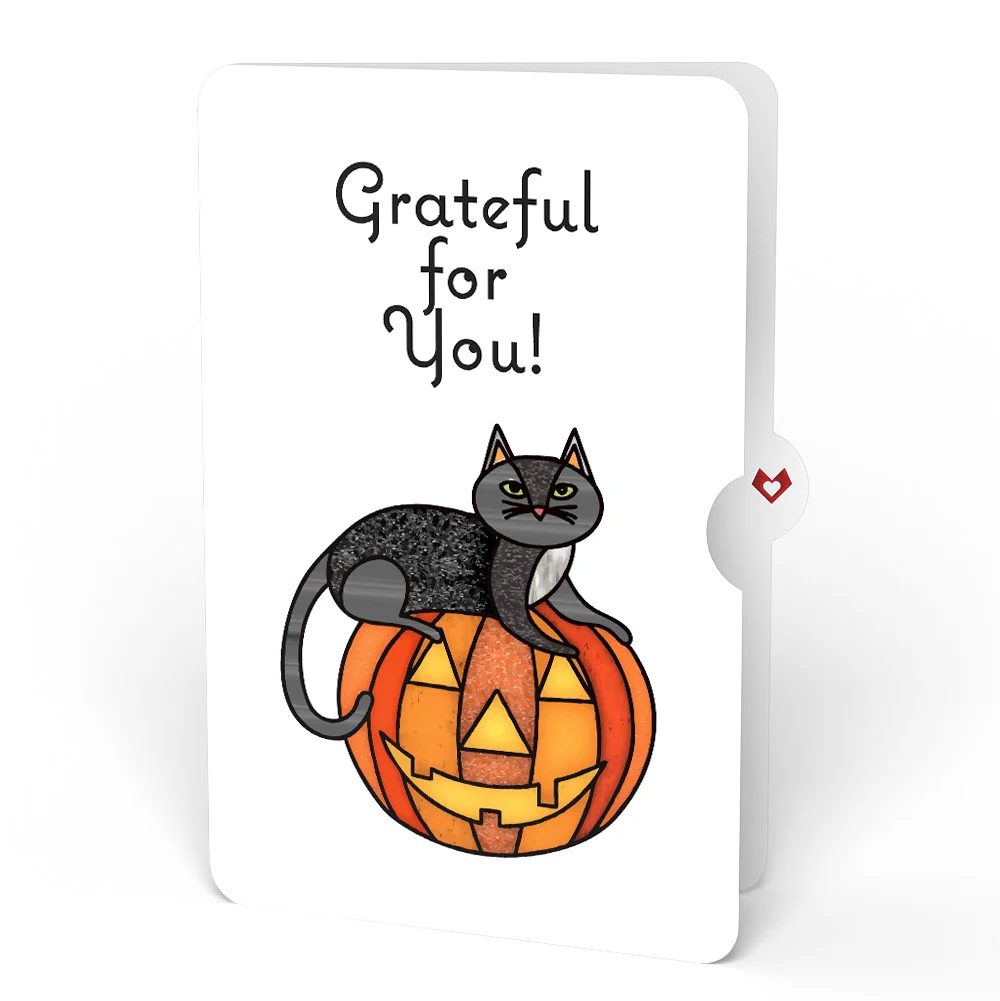 Lovepop Spooky Vibes Halloween Cat Suncatcher Card and Appreciation Sentiment Set Glass - Image 4