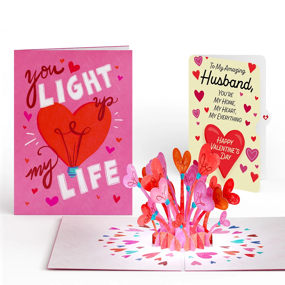Lovepop You Light Up My Life Valentine Light-Up Pop-Up Card and Sentiment Set for Husband