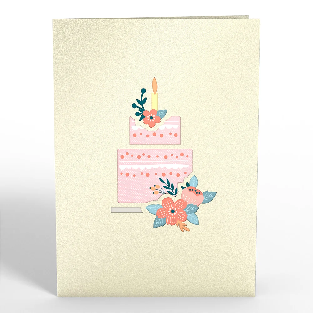 Lovepop Floral Birthday Cake Pop-Up Card Candle - Image 4