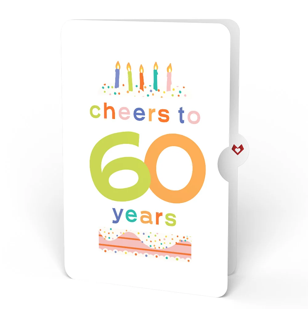 Lovepop Wishing You a Happy 60th Birthday Music and Lights Pop-Up Card and Confetti Cake Sentiment Set Candle - Image 4