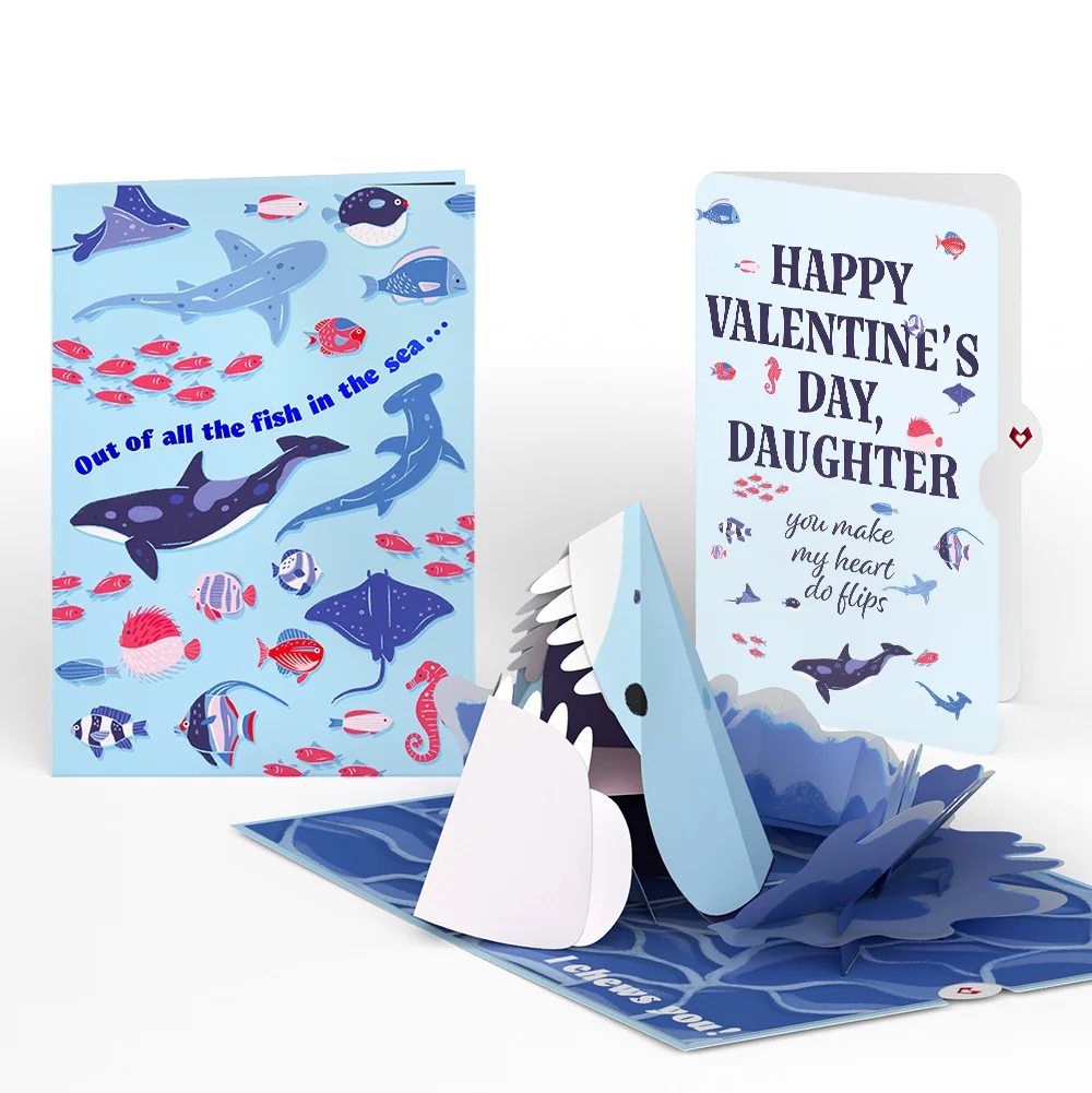 Lovepop I Chews You Shark Valentine Pop-Up Card and Sentiment Set for Daughter