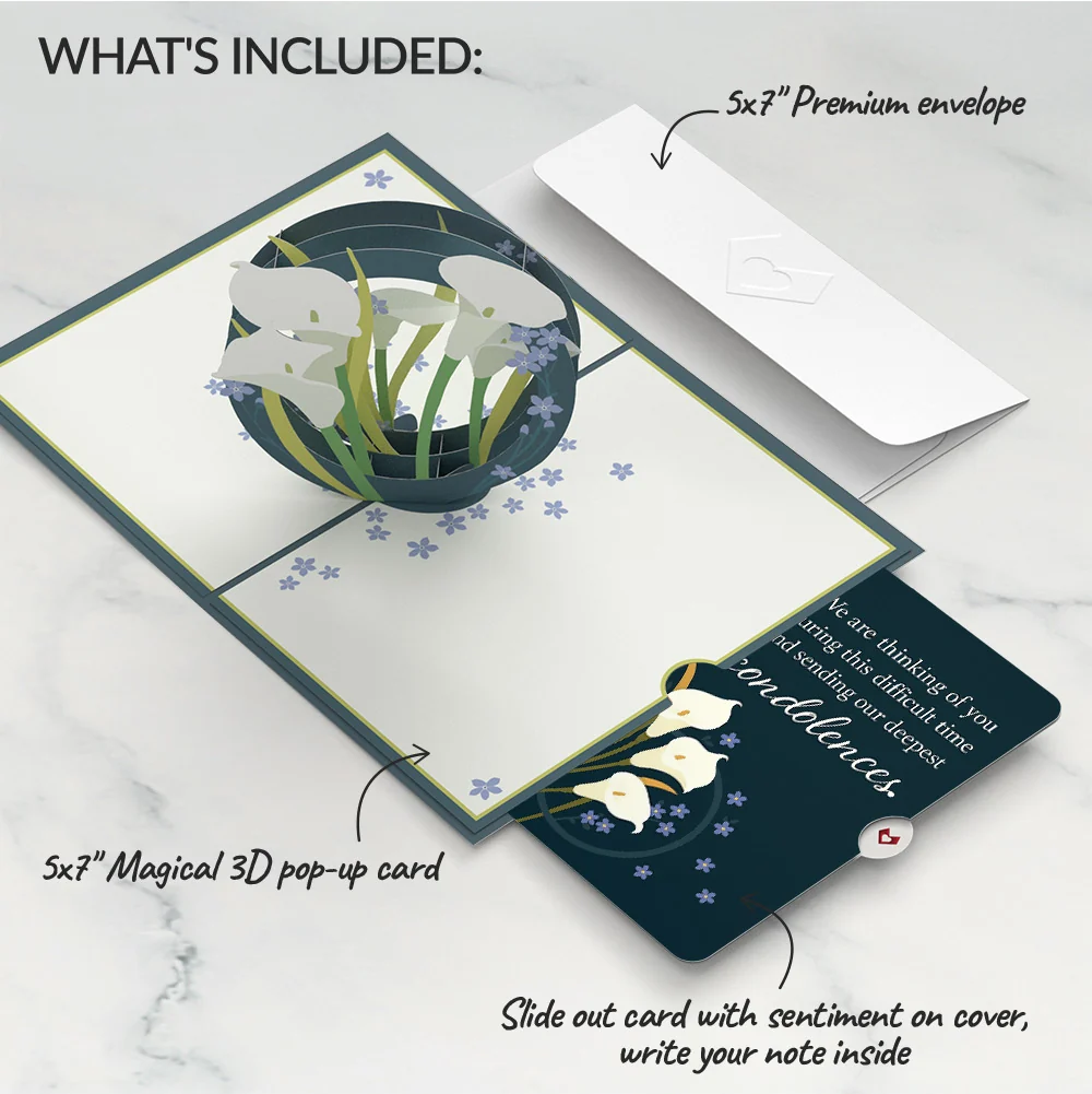 Lovepop Calla Lily Sympathy Pop-Up Card and Thoughts of Comfort Sentiment Set - Image 2
