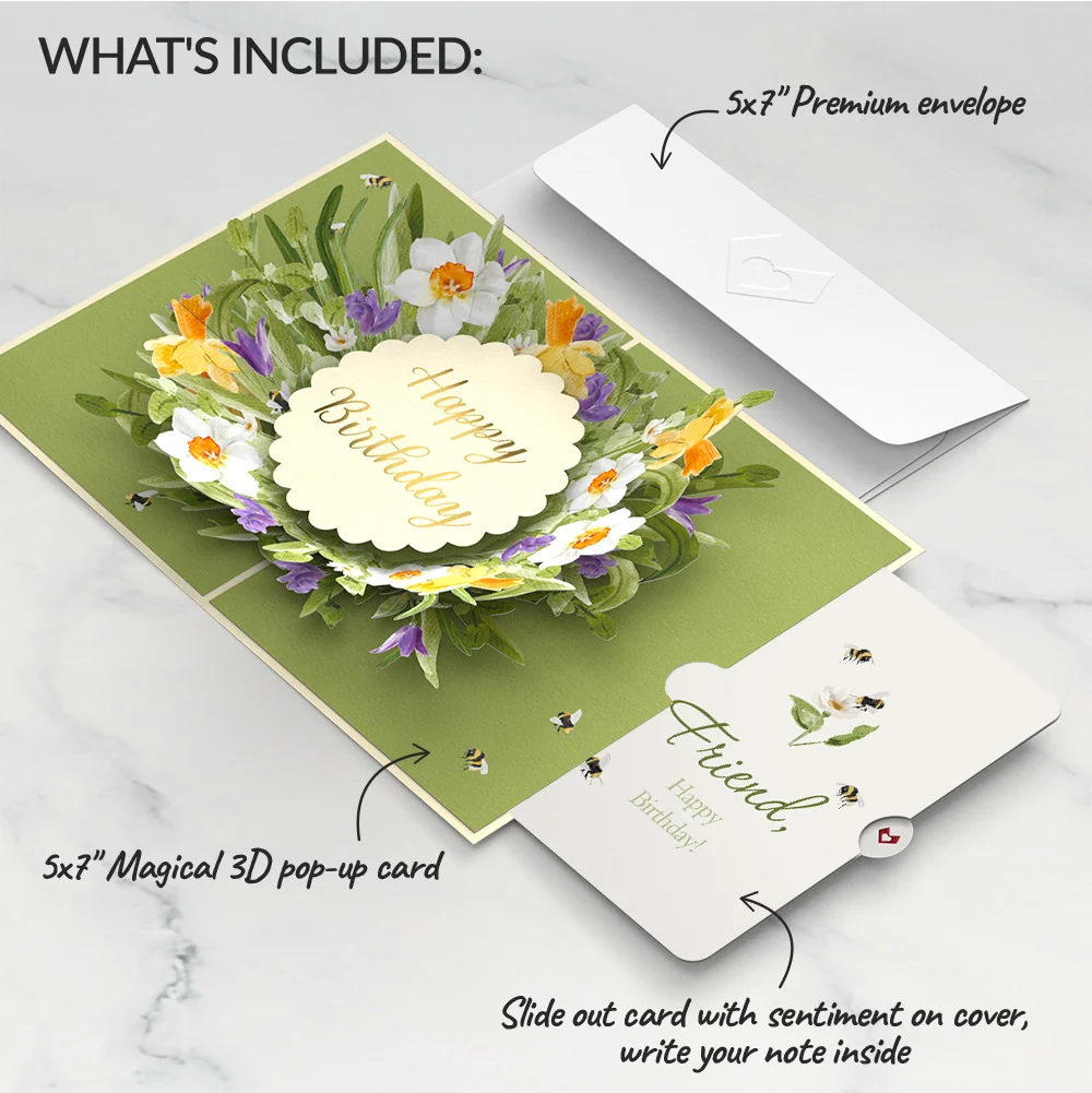 Lovepop Birthday in Bloom Pop-Up Card and Sentiment Set for Friend Cream - Image 2