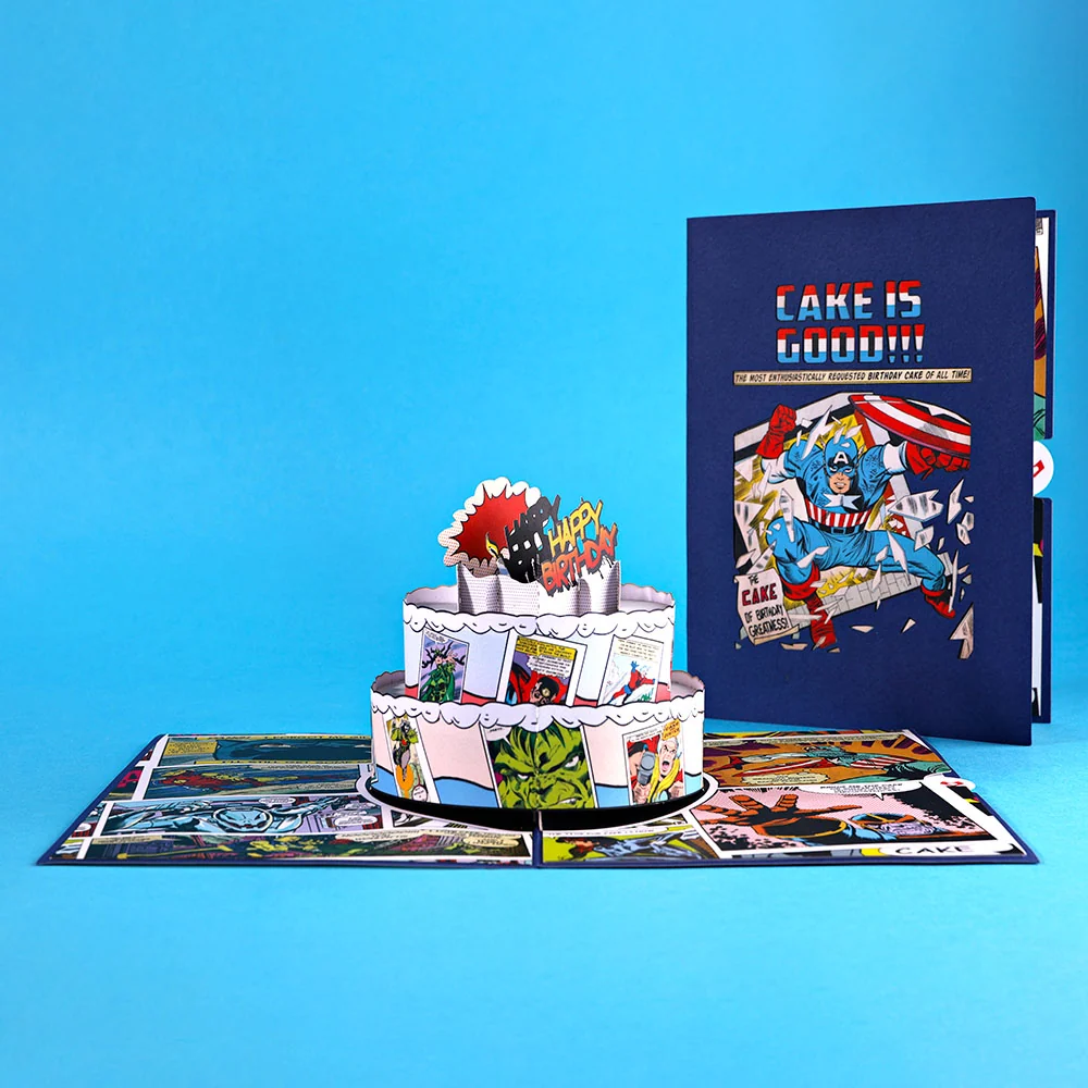Lovepop Marvel Comic Birthday Cake Pop-Up Card