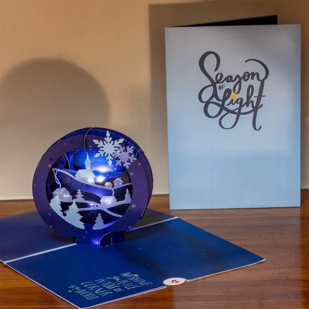 Lovepop Season of Light Winter Village Light-Up Pop-Up Card