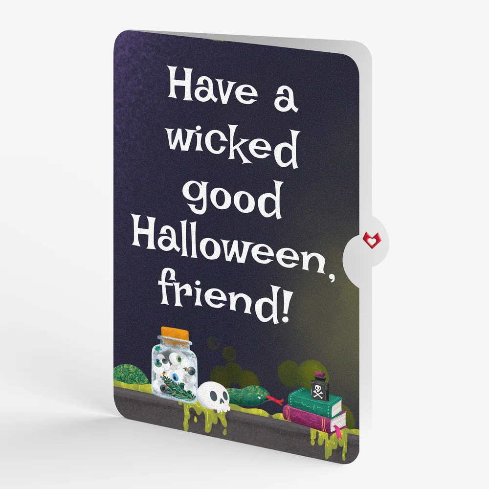 Lovepop Toil and Trouble Halloween Cauldron Music and Lights Pop-Up Card and Sentiment Set for Friend Jar - Image 4