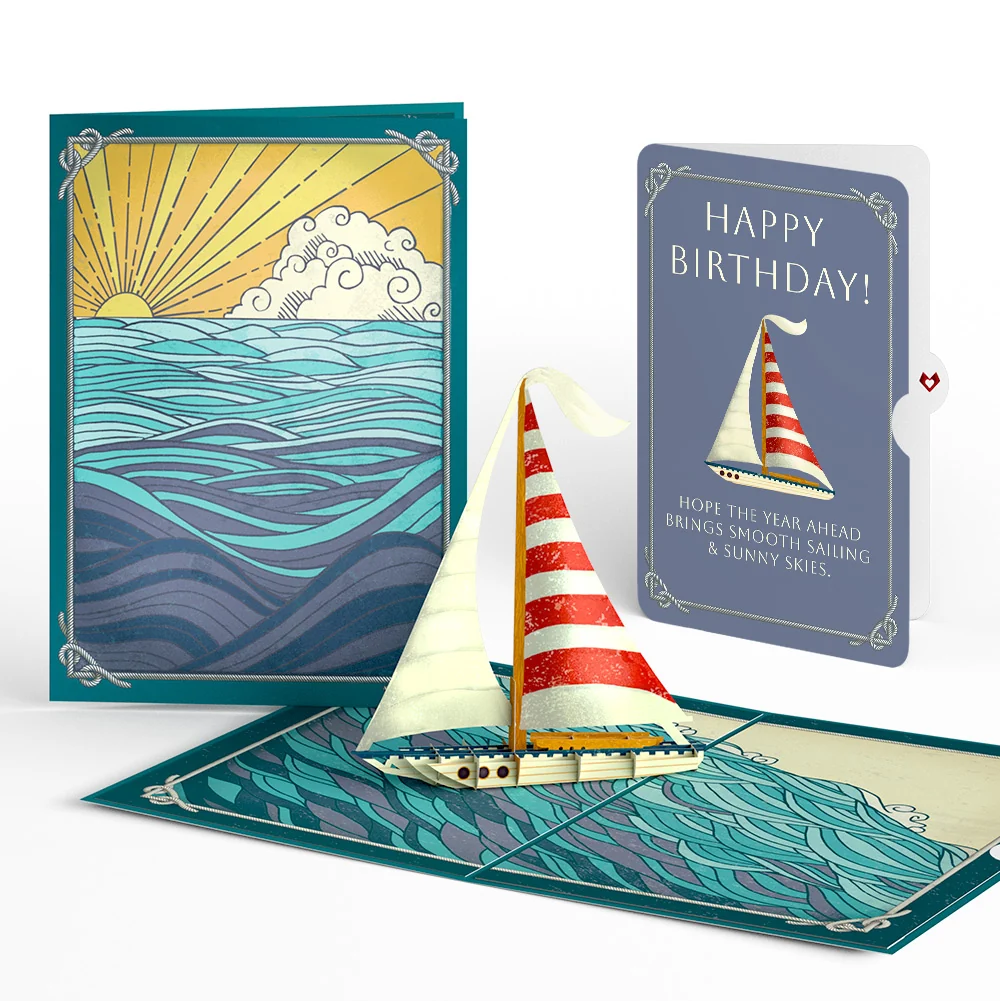 Lovepop Sailboat on the Horizon Birthday Pop-Up Card and Sentiment Set