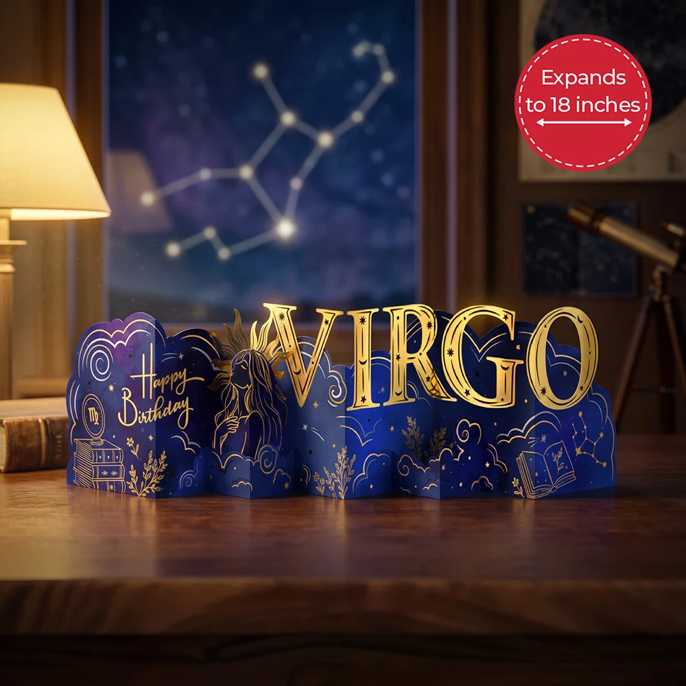 Lovepop Virgo Zodiac Birthday Loooooong Card (Expands to 18 inches)