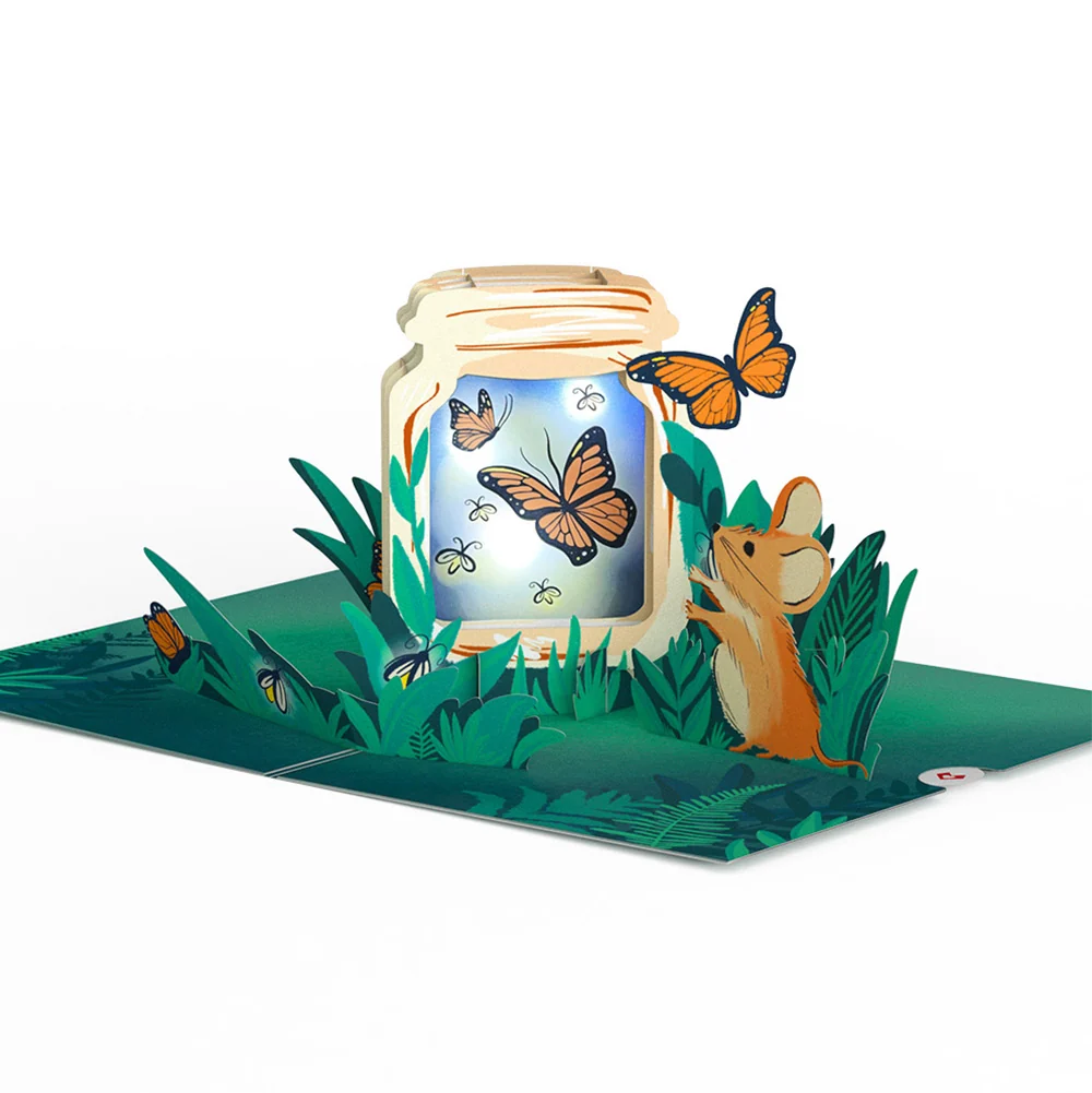 Lovepop Thinking of You Butterfly Jar Valentine Light-Up Pop-Up Card and Sentiment Set for Grandson - Image 3