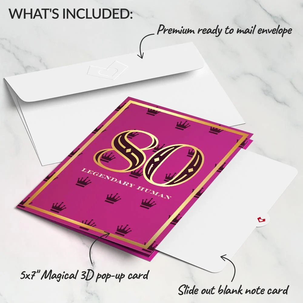Lovepop Legendary Human 80th Birthday Pop-Up Card - Image 5
