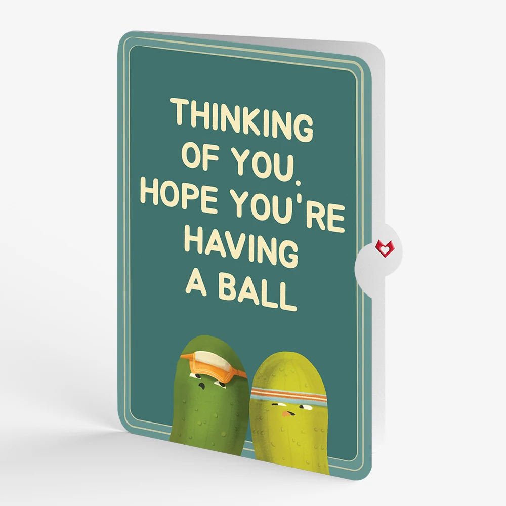 Lovepop Playful Pickleball Thinking of You Pop-Up Card and Sentiment Set Cream - Image 4