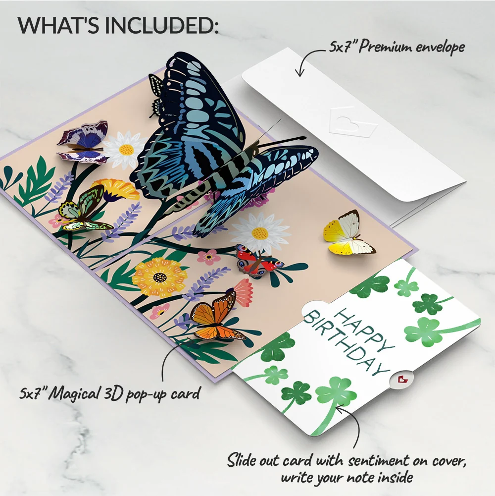 Lovepop Garden Butterflies Birthday Pop-Up Card and Sentiment Set - Image 2