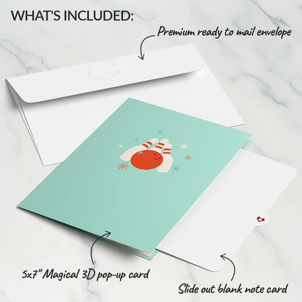 Lovepop Retro Bowling Pop-Up Card - Image 5