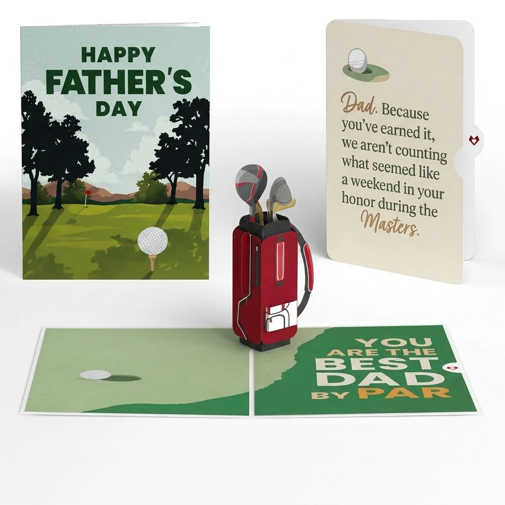 Lovepop Best Dad By Par Father's Day Pop-Up Card and Golf Weekend Sentiment Set for Dad Bag