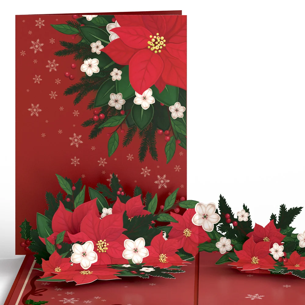 Lovepop Poinsettia & Pine Pop-Up Card