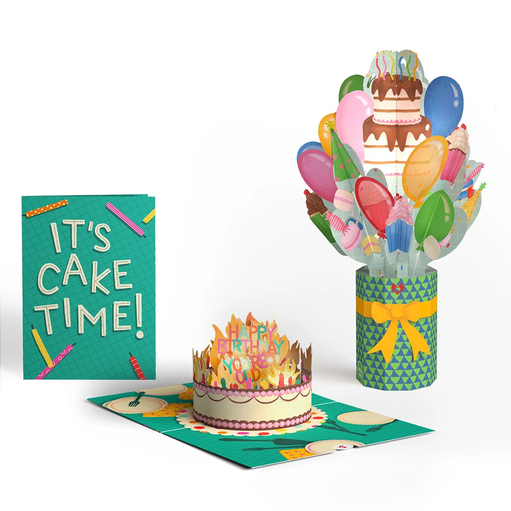 Lovepop Too Many Candles Birthday Music and Lights Pop-Up Card & Bouquet Bundle