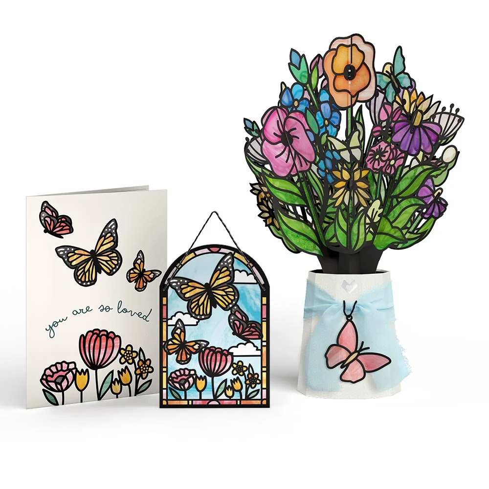 Lovepop You Are So Loved Butterfly Suncatcher Card & Bouquet Bundle