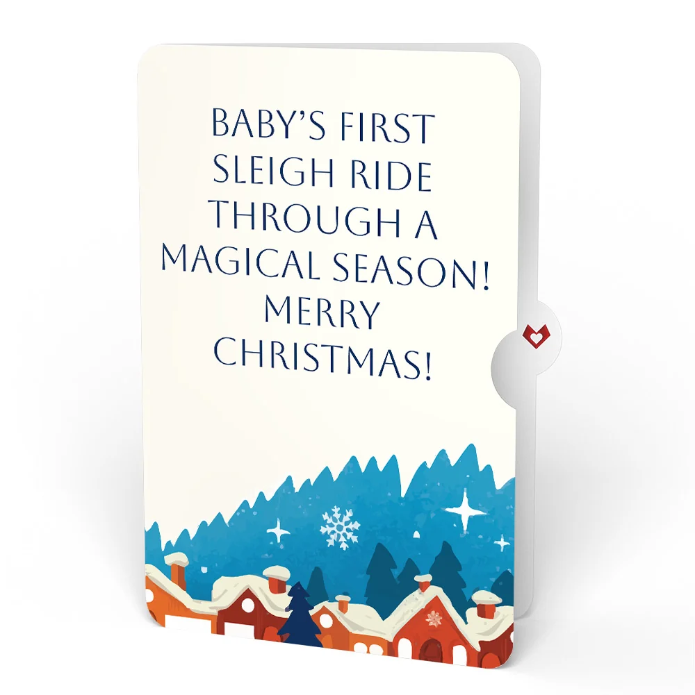 Lovepop Magic of Christmas Santa's Sleigh Light-Up Pop-Up Card and Snow Village Sentiment Set for Baby Cream - Image 4