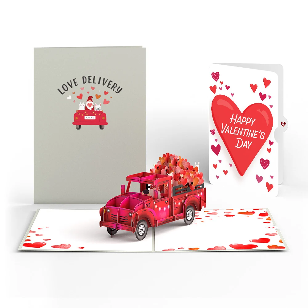 Lovepop Love Delivery Truck Valentine Pop-Up Card and Big Sweet Heart Sentiment Set