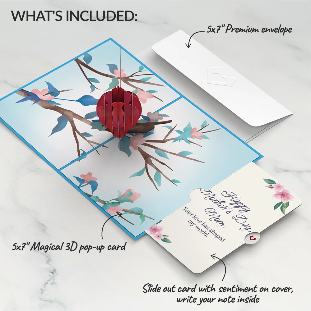 Lovepop Love Cardinal Mother's Day Pop-Up Card and Sentiment Set for Mom - Image 2