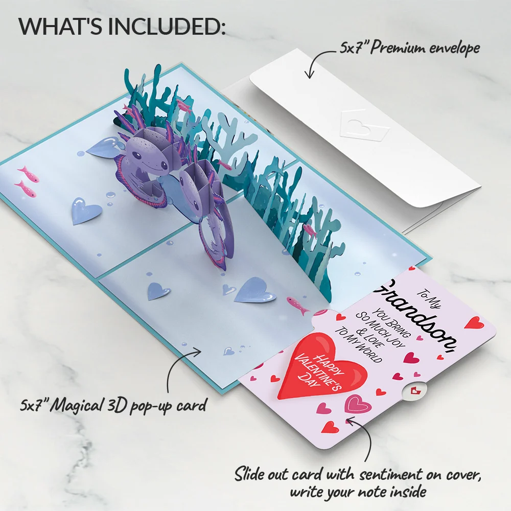 Lovepop Love You A-Lotl Valentine Pop-Up Card and Sentiment Set for Grandson - Image 2