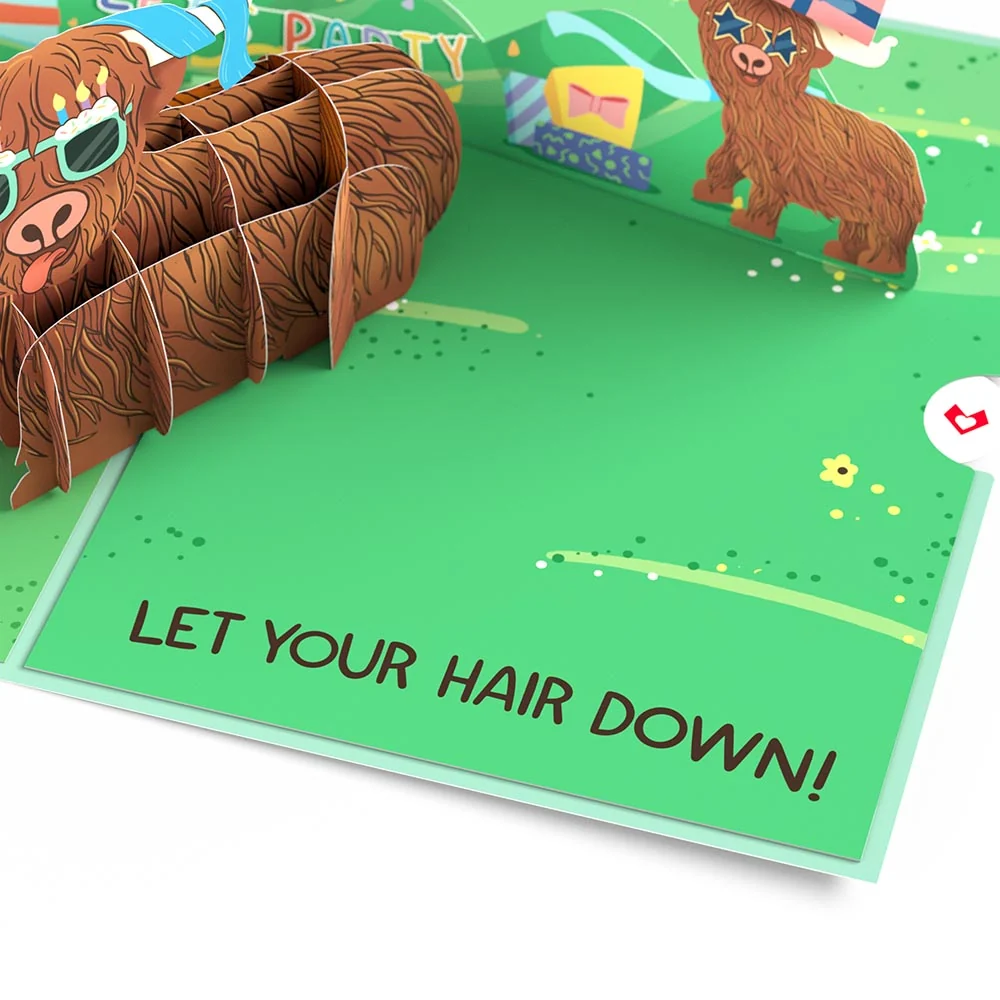 Lovepop Highland Cow Birthday Pop-Up Card - Image 2